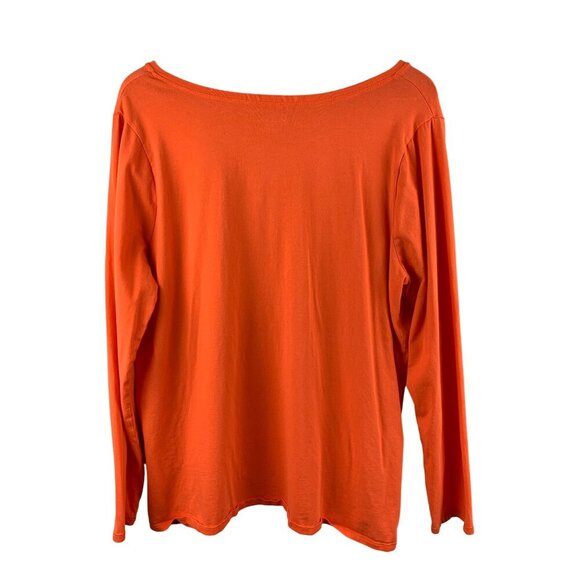 Lane Bryant Womens V-Neck Orange Long Sleeve Top Size 14/16 - Picture 2 of 3